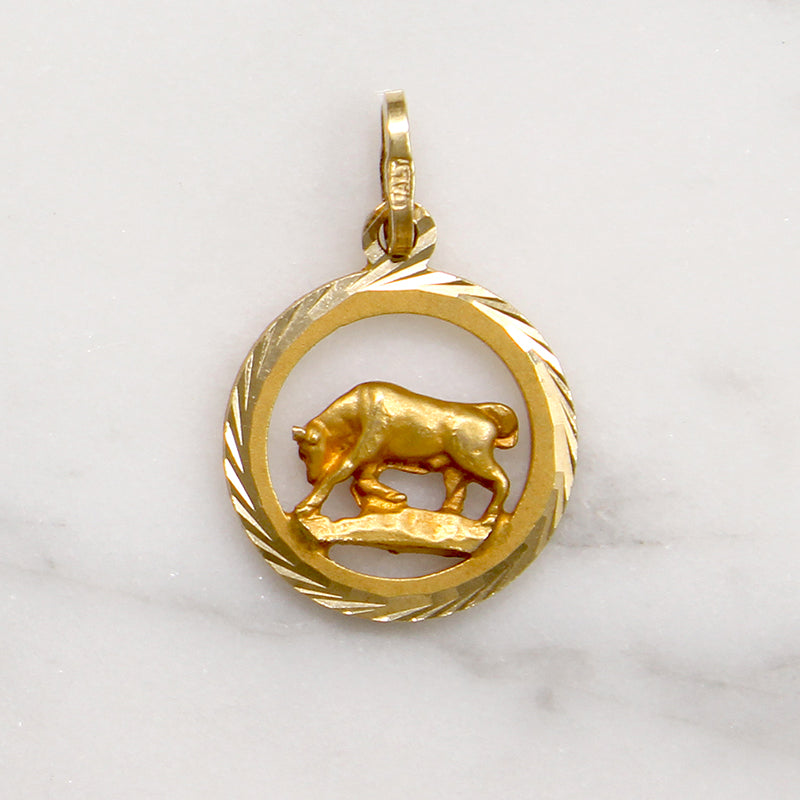 Italian 14k Gold Taurus Charm