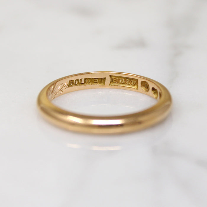 Vintage 18k Gold Band with Swedish Hallmarks