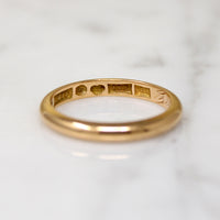 Vintage 18k Gold Band with Swedish Hallmarks