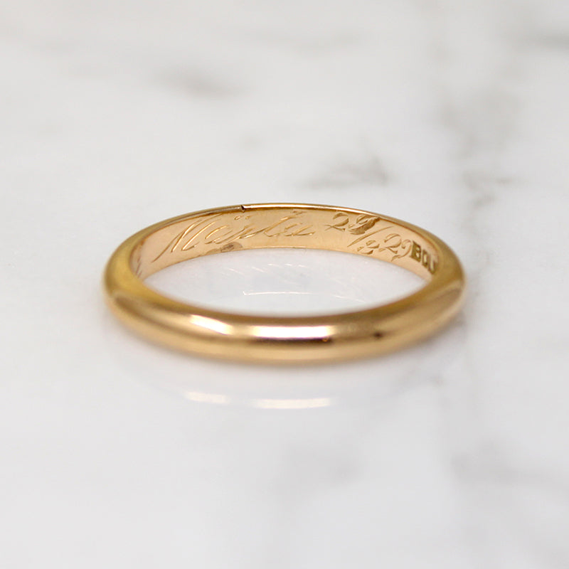 Vintage 18k Gold Band with Swedish Hallmarks