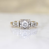 Classic 1940s Two-Tone Gold & Diamond Engagement Ring