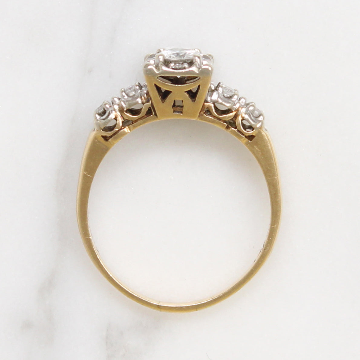 Classic 1940s Two-Tone Gold & Diamond Engagement Ring