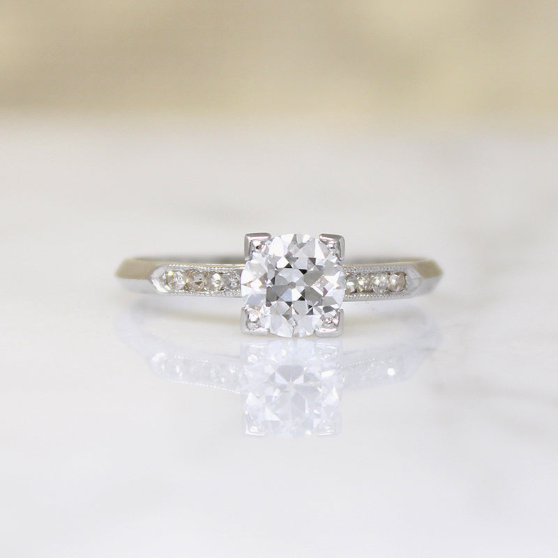 Dazzling Old Euro Diamond in Timeless Platinum Ring