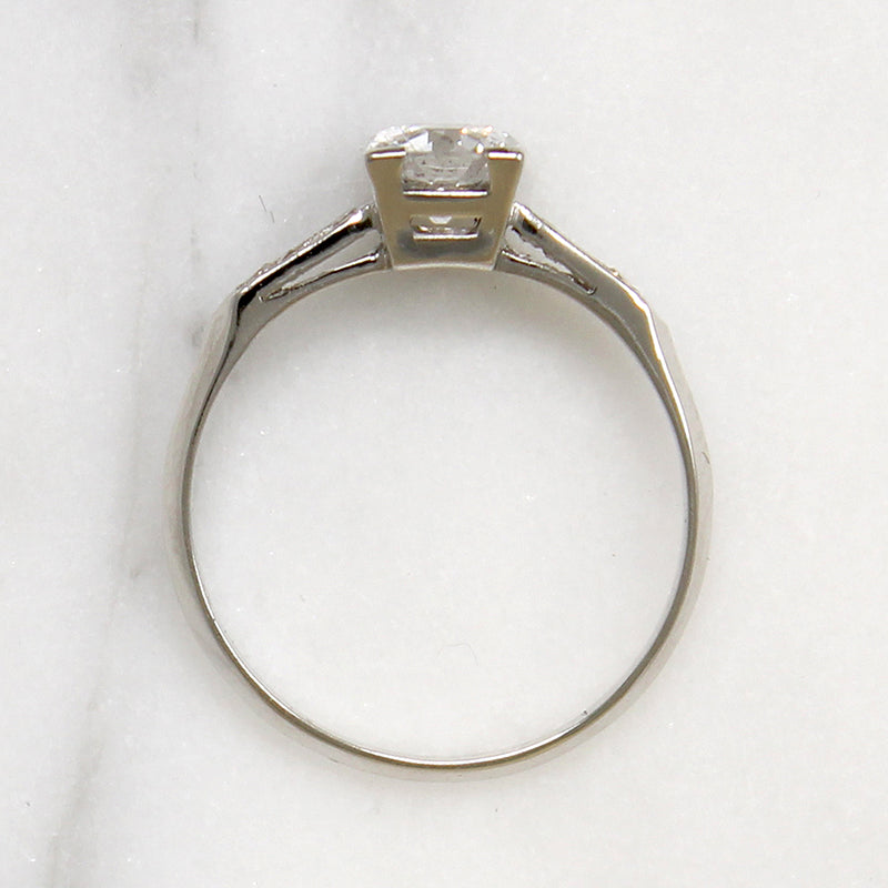 Dazzling Old Euro Diamond in Timeless Platinum Ring