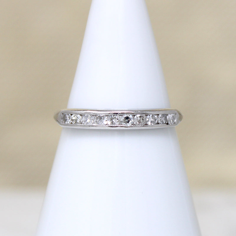 Slender Channel-Set Diamond Platinum Band