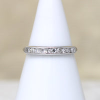 Slender Channel-Set Diamond Platinum Band