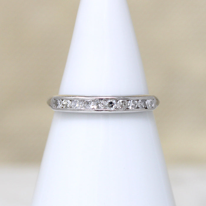 Slender Channel-Set Diamond Platinum Band
