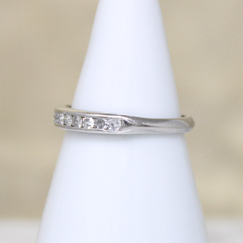 Slender Channel-Set Diamond Platinum Band