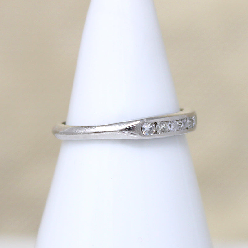 Slender Channel-Set Diamond Platinum Band