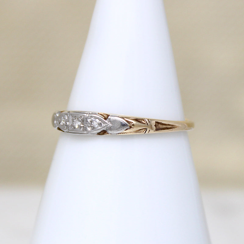 Sweet Heart Two-Tone Diamond Band