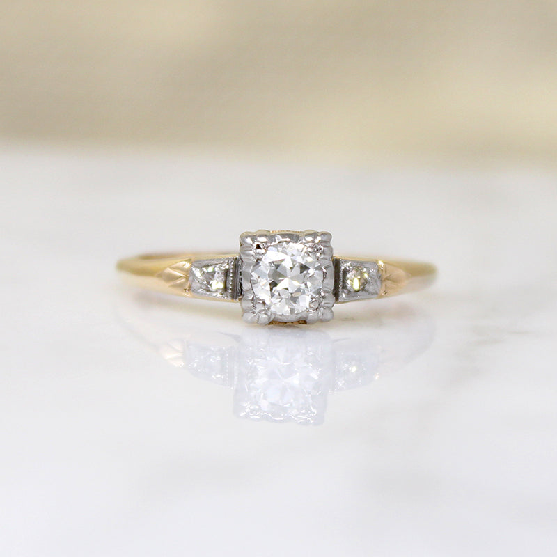 Particularly Pretty Diamond & Two-Tone Gold Engagement Ring