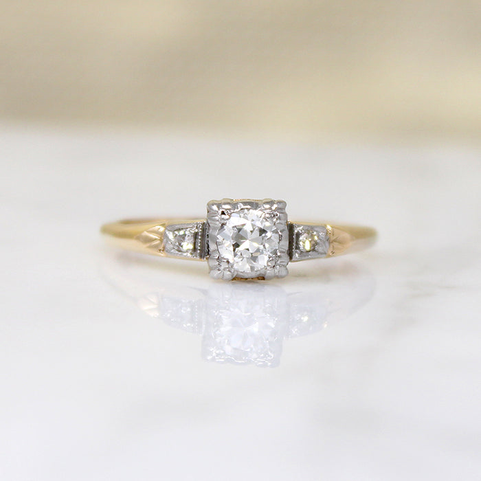 Particularly Pretty Diamond & Two-Tone Gold Engagement Ring