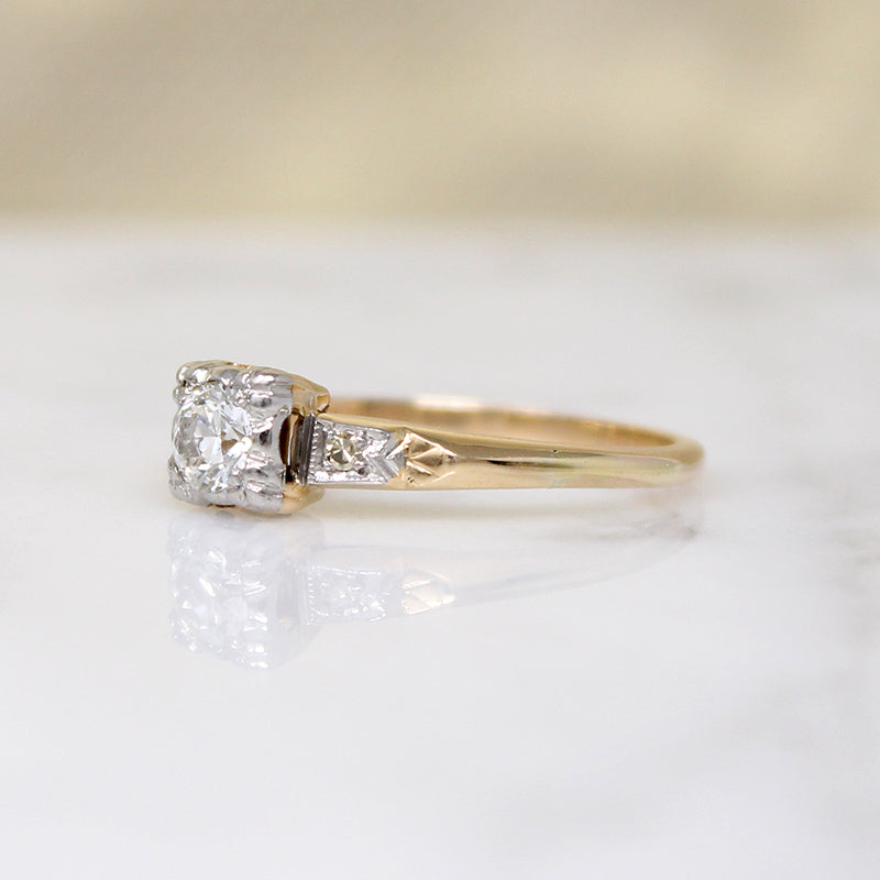 Particularly Pretty Diamond & Two-Tone Gold Engagement Ring