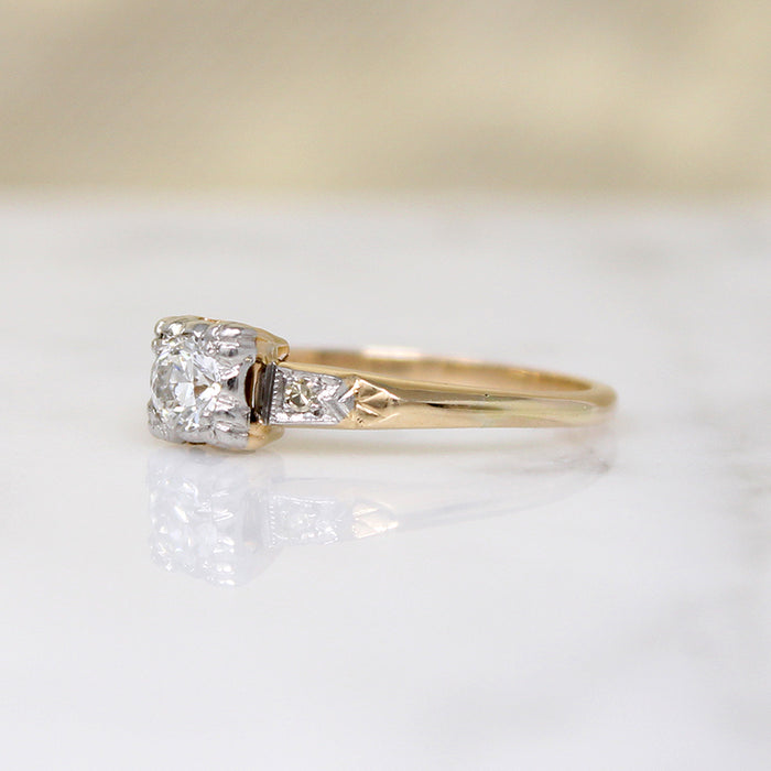 Particularly Pretty Diamond & Two-Tone Gold Engagement Ring