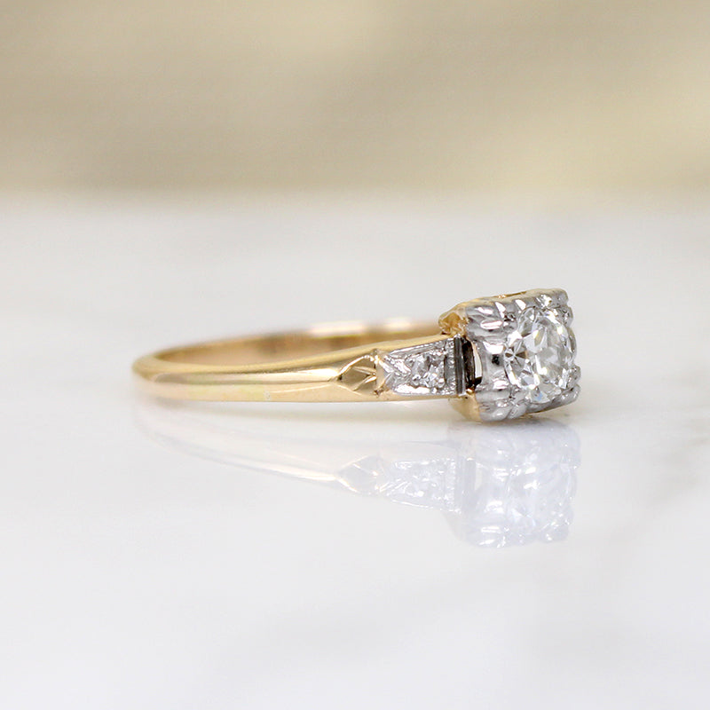 Particularly Pretty Diamond & Two-Tone Gold Engagement Ring
