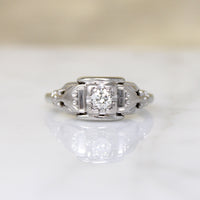Old European Cut Diamond in 18k White Gold Jabel Ring