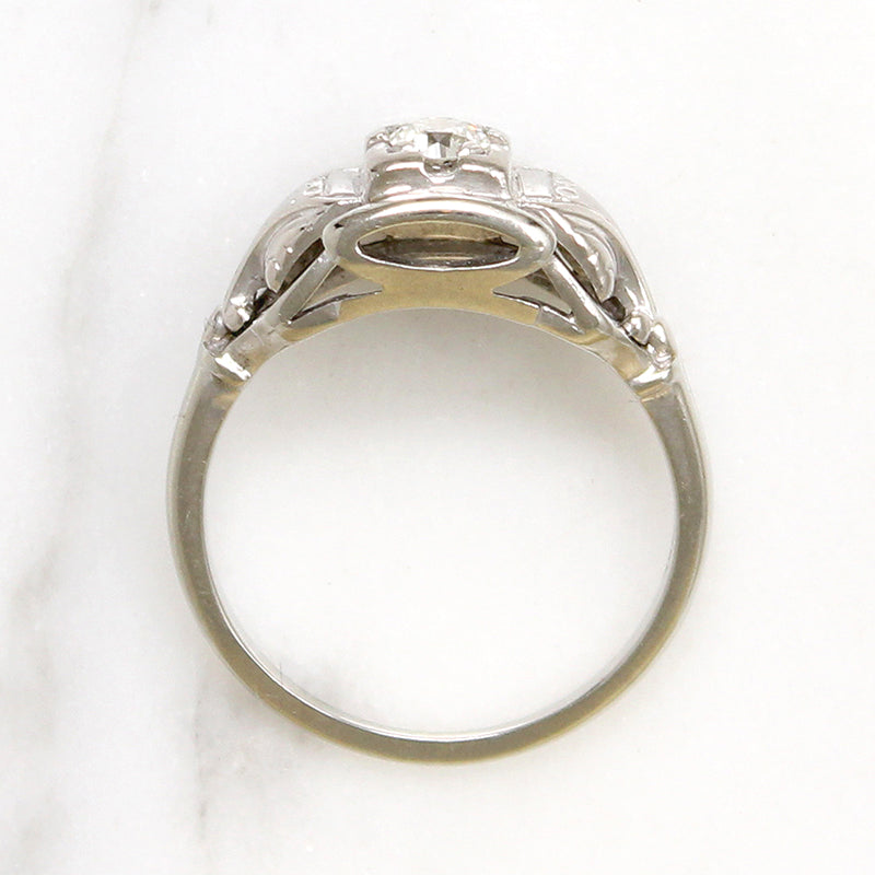 Old European Cut Diamond in 18k White Gold Jabel Ring