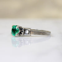 I&Z Radiant Emerald & Diamond Retro Ring