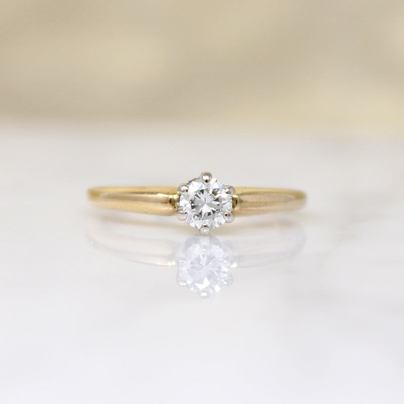 Mid Century .25ct Diamond Solitaire Engagement Ring