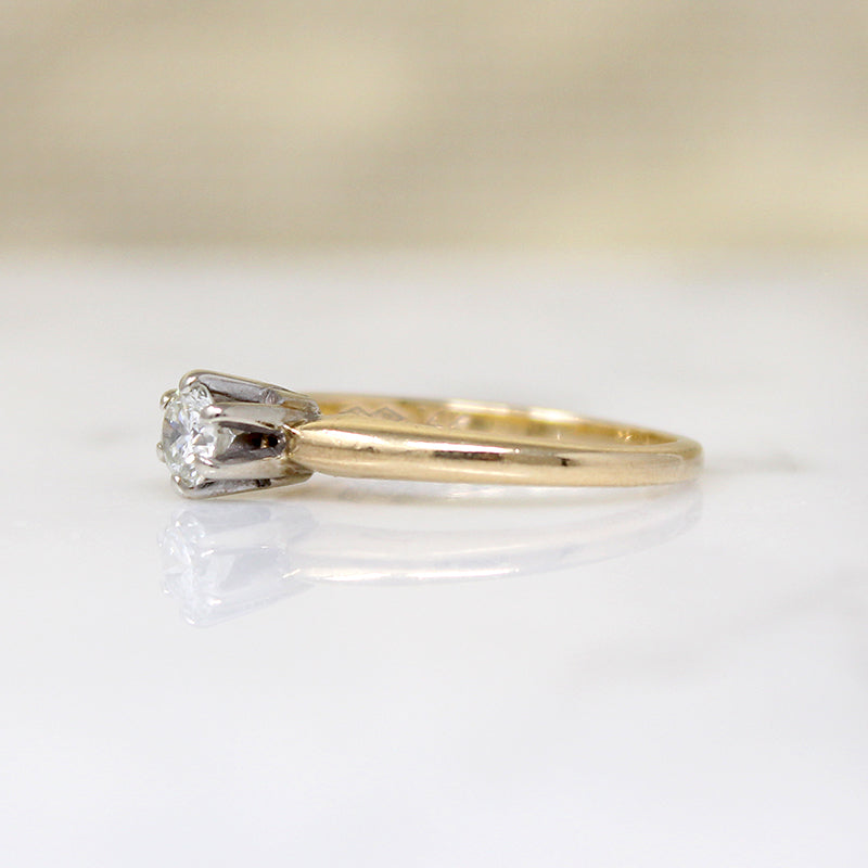 Mid Century .25ct Diamond Solitaire Engagement Ring