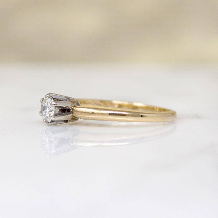 Mid Century .25ct Diamond Solitaire Engagement Ring