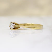Modernist .20ct Diamond & Gold Solitaire Ring