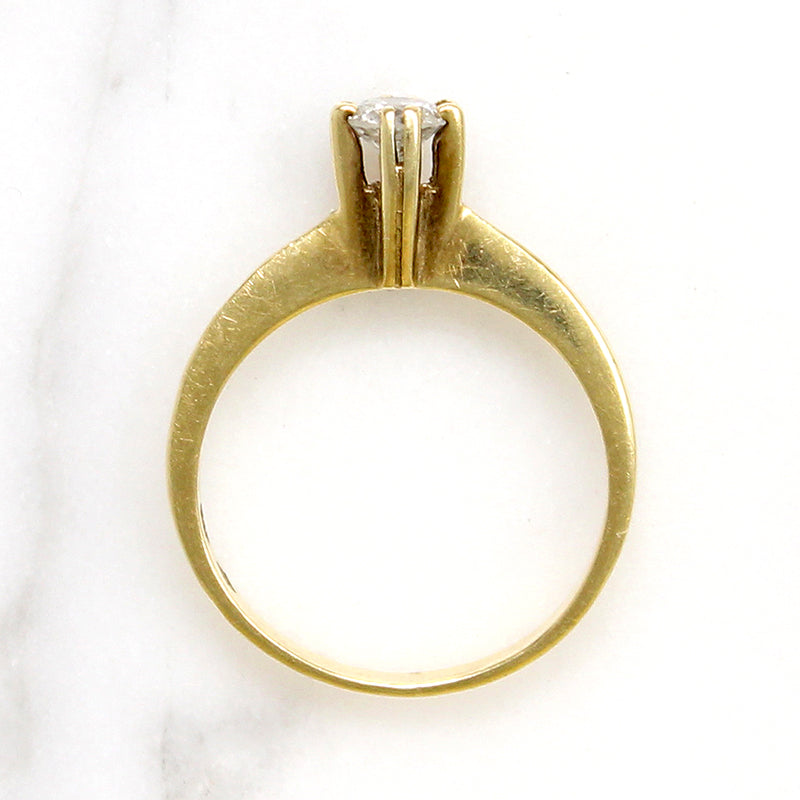 Modernist .20ct Diamond & Gold Solitaire Ring