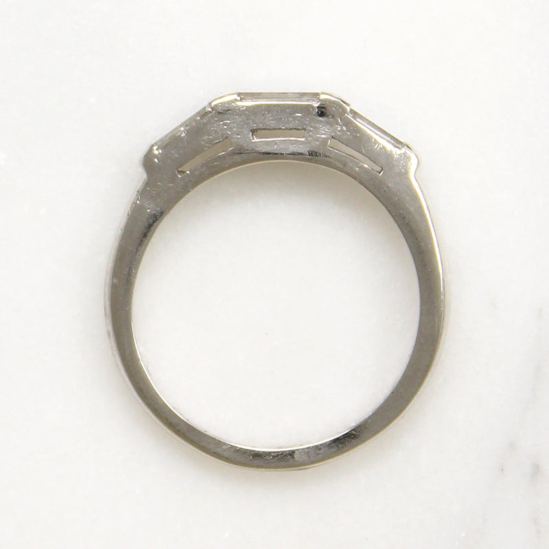 Chic Baguette Diamond & Platinum Wedding Band