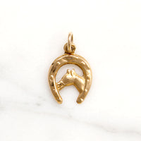 Lucky Little Horse & Shoe 14k Gold Charm