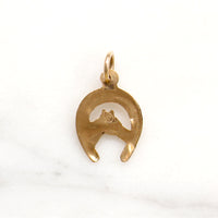 Lucky Little Horse & Shoe 14k Gold Charm