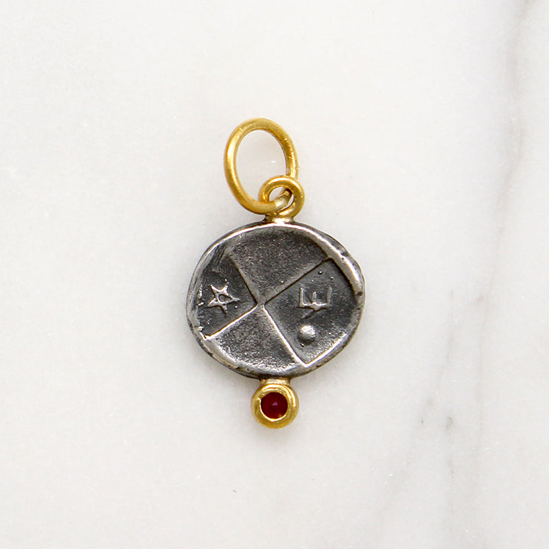 Ancient Greek Coin in 22k Gold with Ruby