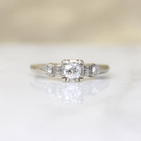 Pretty Retro 18k White Gold & Diamond Engagement Ring