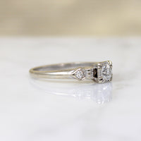 Pretty Retro 18k White Gold & Diamond Engagement Ring