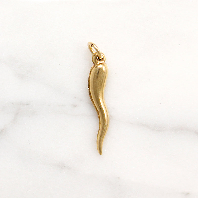 Vintage 14k Gold Italian Horn Charm
