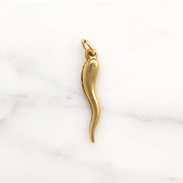 Vintage 14k Gold Italian Horn Charm