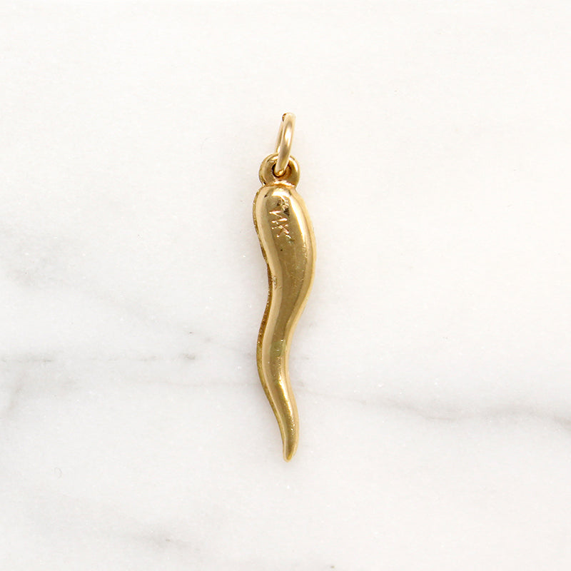 Vintage 14k Gold Italian Horn Charm