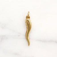 Vintage 14k Gold Italian Horn Charm
