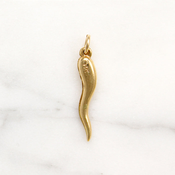 Vintage 14k Gold Italian Horn Charm