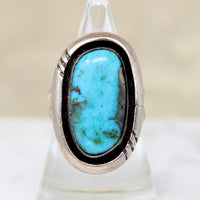 Dramatic Turquoise in Sterling Silver Ring