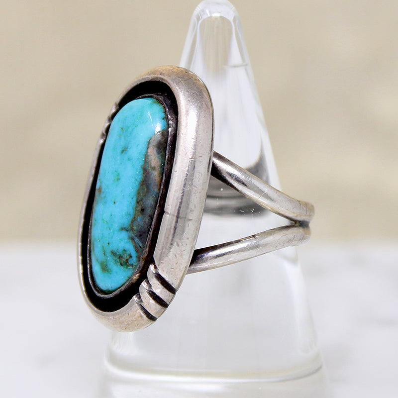 Dramatic Turquoise in Sterling Silver Ring