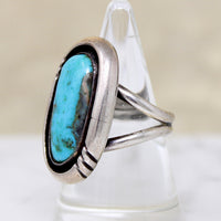 Dramatic Turquoise in Sterling Silver Ring