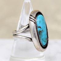 Dramatic Turquoise in Sterling Silver Ring