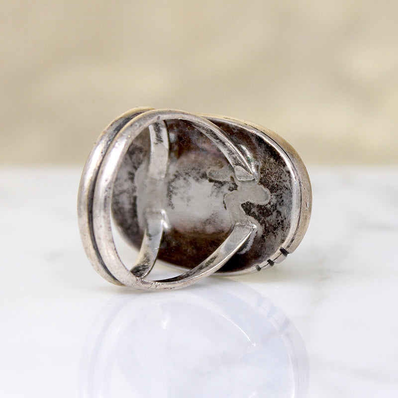 Dramatic Turquoise in Sterling Silver Ring