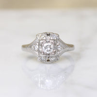 Unusual 1930s Platinum & Diamond Ring