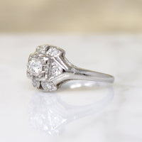Unusual 1930s Platinum & Diamond Ring