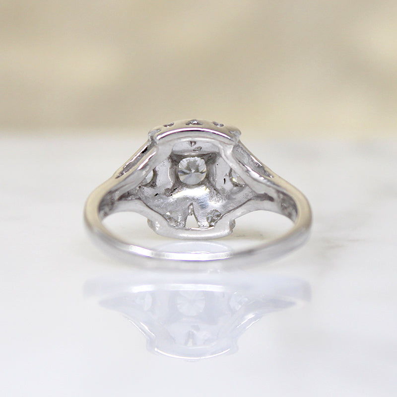 Unusual 1930s Platinum & Diamond Ring