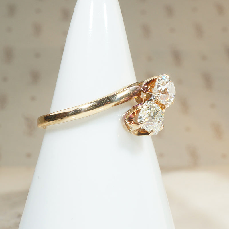19th Century Toi et Moi Ring with Old Mine Diamonds