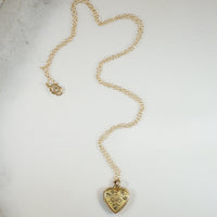 Sweetest Little Floral Engraved Heart Locket