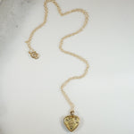 Sweetest Little Floral Engraved Heart Locket