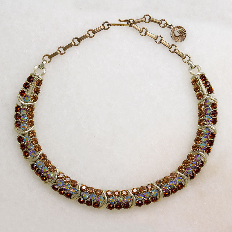 Sophisticated Autumnal Rhinestones Choker by Lisner